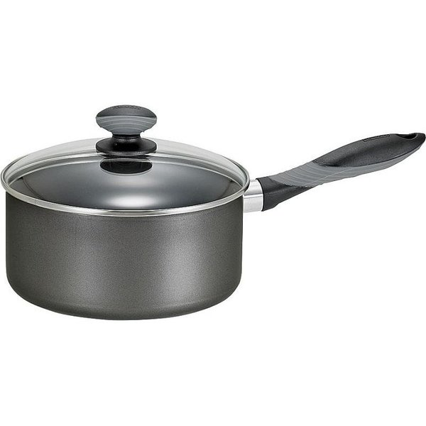 T-Fal Sauce Pan with Glass Lid, 3 qt Capacity, Aluminum, Thumb Rest Handle MIR-A7972494M